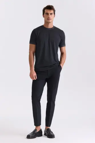 Black Slim Fit Crew Neck T-Shirt - 2