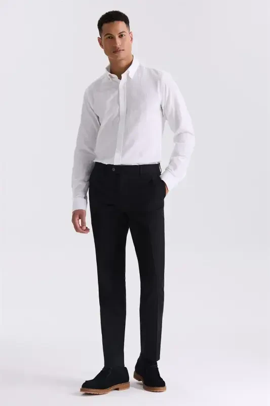Black Slim Fit Formal Pants - 1