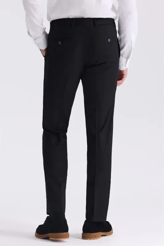 Black Slim Fit Formal Pants - 4