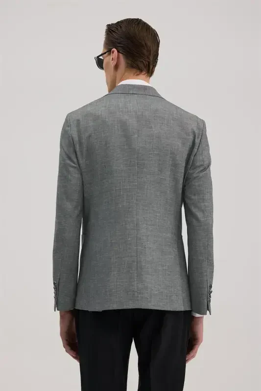 Black Slim Fit Peak Lapel Vested Suit Combination - 4