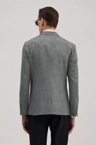 Black Slim Fit Peak Lapel Vested Suit Combination - 4