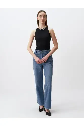 Black Slim Fit Sleeveless Halter Neck Basic Knit Tank Top - JIMMY KEY (1)