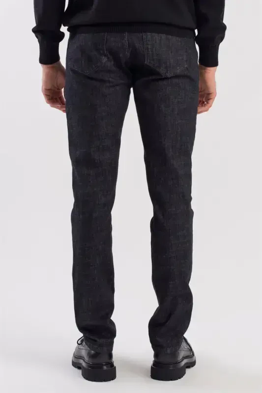 Black Slimfit Cotton Washed Denim Jeans - 1