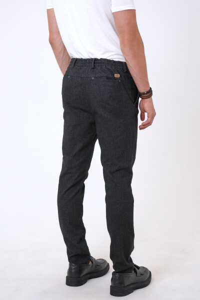 Black Smart Fit Cotton Elastic Waist Chino Pants - 4