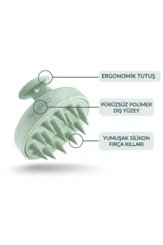 Black Soft Silicone Hair Care Massage Comb Shower Hair Scalp Massage Brush-Black - 4