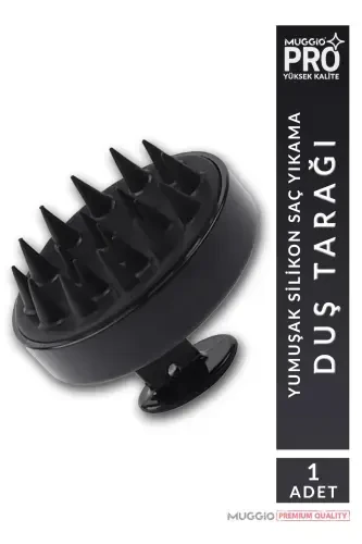 Black Soft Silicone Hair Care Massage Comb Shower Hair Scalp Massage Brush-Black - 6
