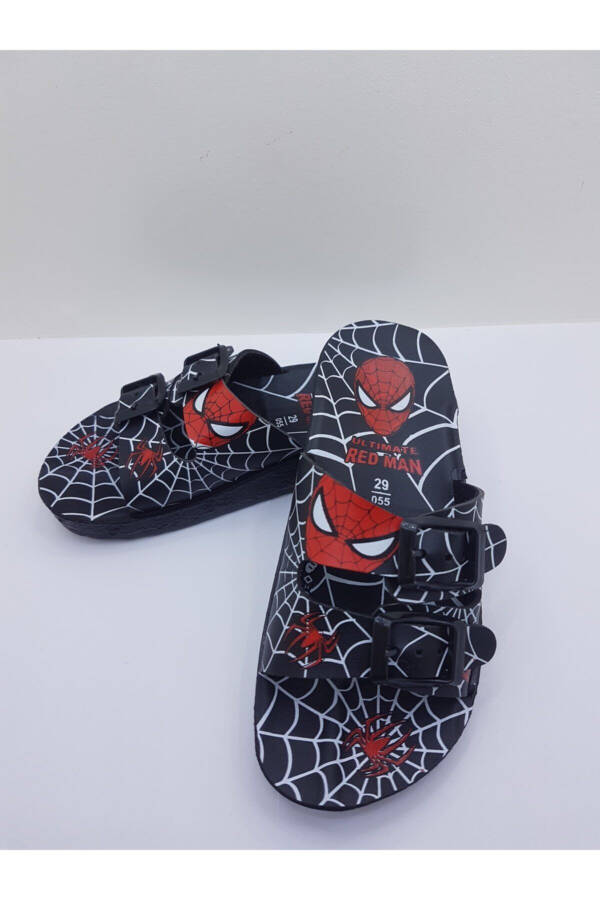 Black Spiderman Slippers for Boys - 3