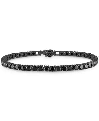Black Spinel Tennis Bracelet (13 ct. t.w.) in Black Rhodium-Plated Sterling Silver, Created for Modazone-Stainless Steel - 1