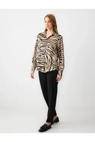 Black Straight Leg High Waist Regular Leg Woven Fabric Pants-Black - JIMMY KEY (1)