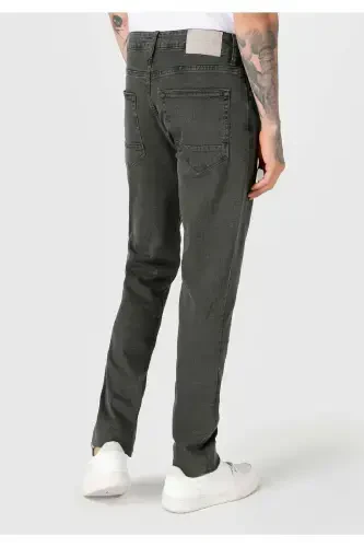Black, straight leg, low rise, regular fit trousers for men. - COLIN’S (1)
