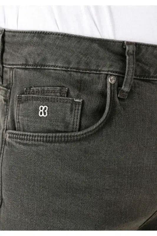 Black, straight leg, low rise, regular fit trousers for men. - 5