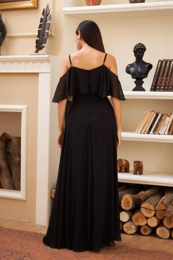 Black Strapless Long Maxi Dress - 6