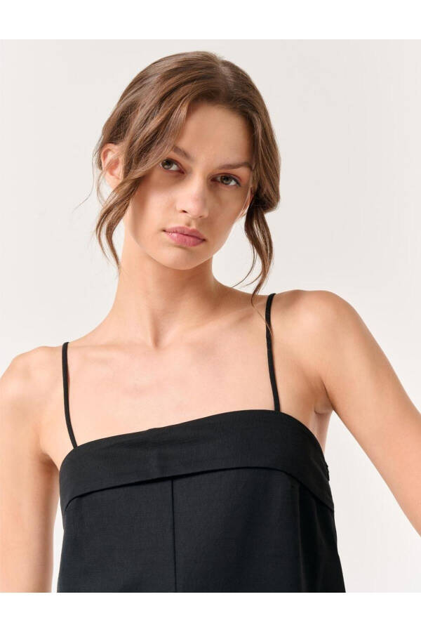 Black Strapless Plain Neck Short Jumpsuit - 30