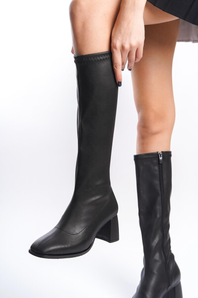 Black stretch ankle boots for women - 1