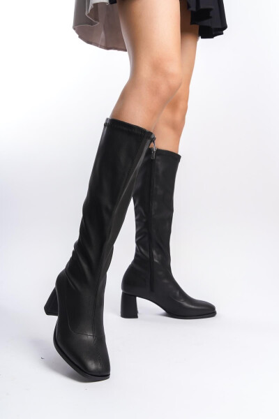 Black stretch ankle boots for women - 2