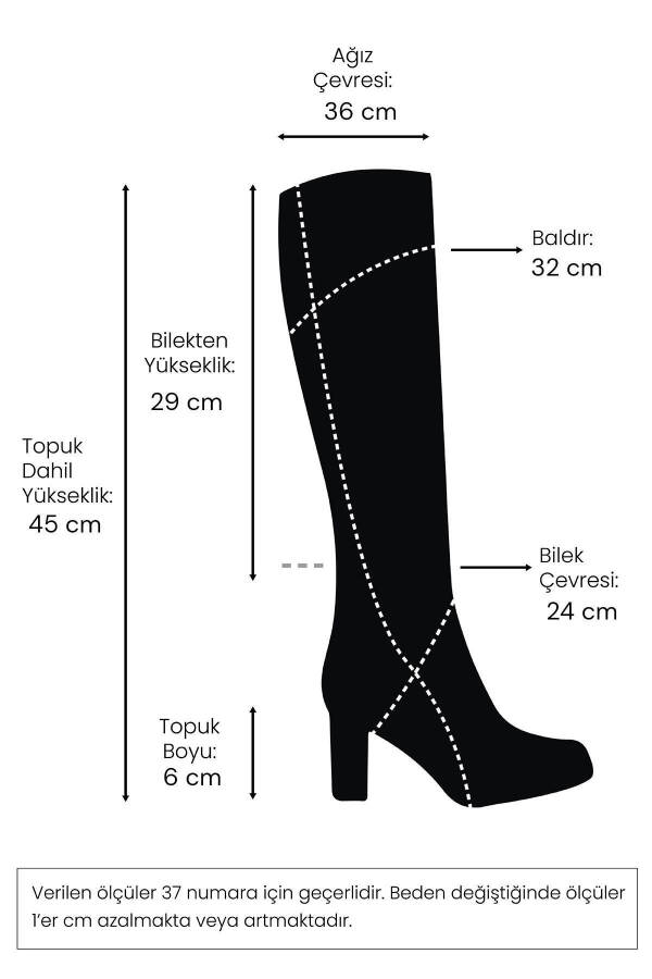 Black stretch, heeled women's boots. - 6