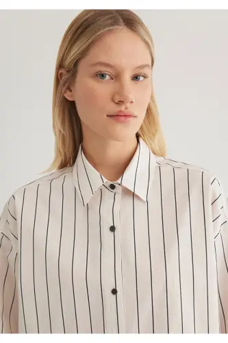 Black Striped Shirt Oversize / Loose Fit 121042 - 6