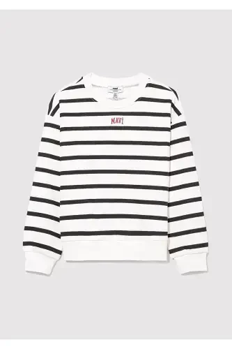 Black Striped Sweatshirt with Logo 7s10038-900 - MAVI (1)