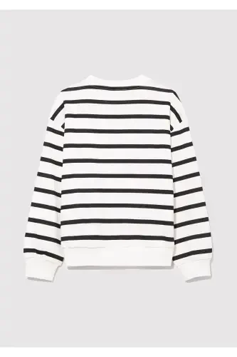 Black Striped Sweatshirt with Logo 7s10038-900 - 3