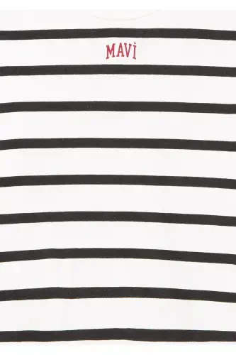 Black Striped Sweatshirt with Logo 7s10038-900 - 5