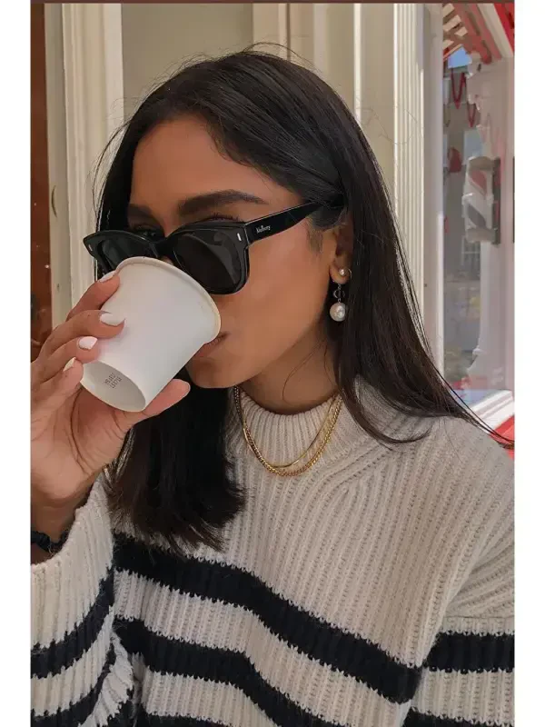 Black Striped Women's Sweater MG1298 - 7