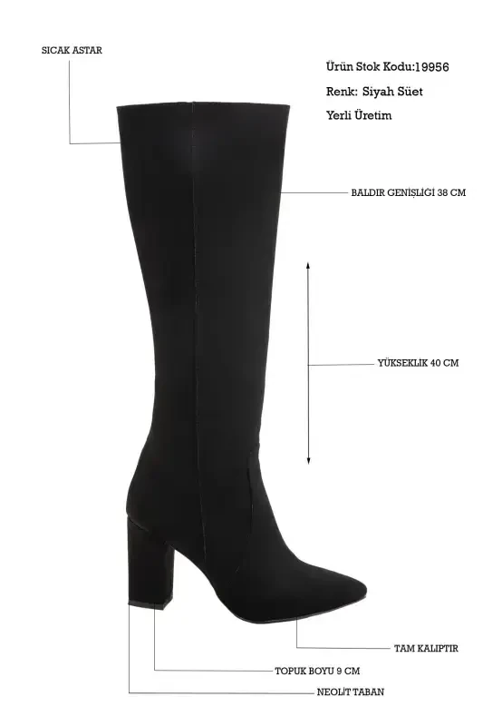 Black Suede Women's Boot 19956-Black Suede - SOHO