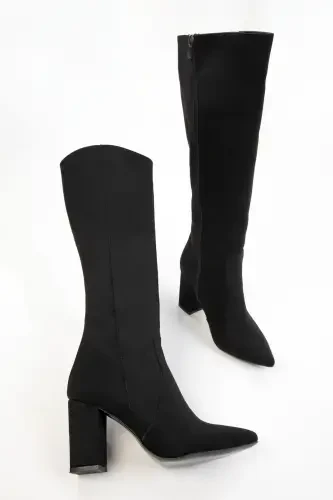 Black Suede Women's Boot 19956-Black Suede - 5