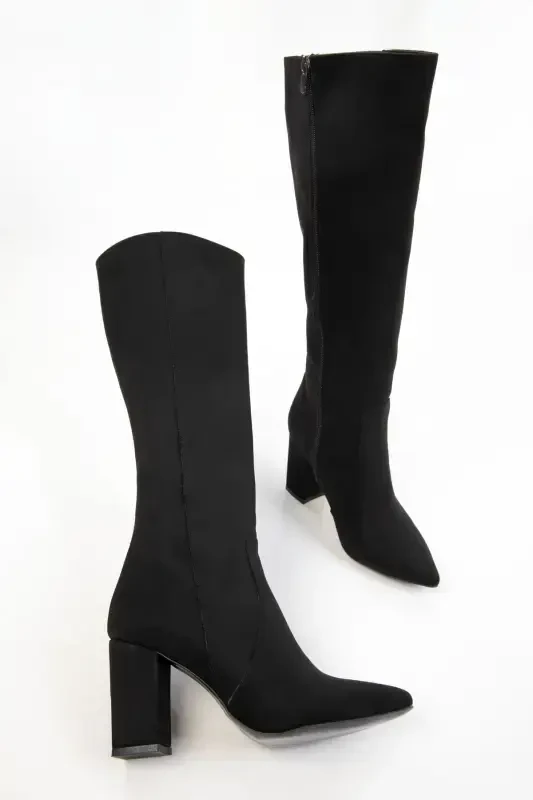 Black Suede Women's Boot 19956-Black Suede - 5