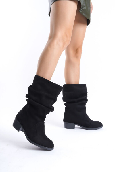 Black suede women's boots Bg1016-117-0001 - 1