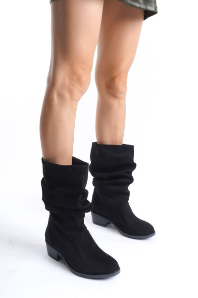 Black suede women's boots Bg1016-117-0001 - 3