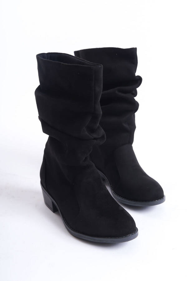 Black suede women's boots Bg1016-117-0001 - 4