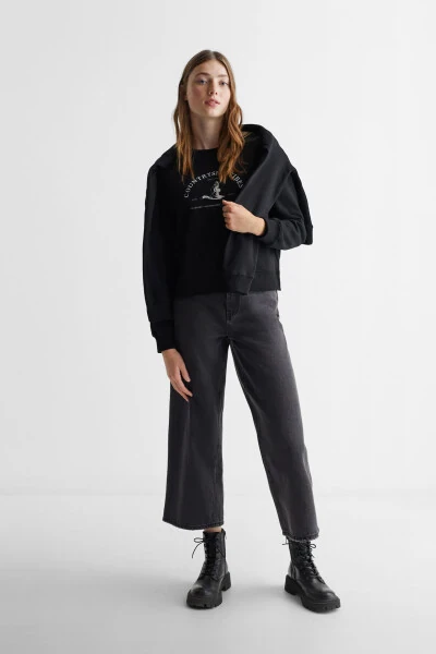 Black Sweatshirt for Girls - MANGO KIDS