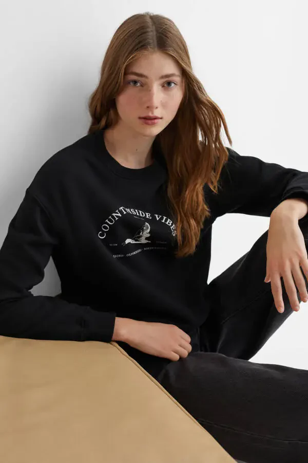 Black Sweatshirt for Girls - 6