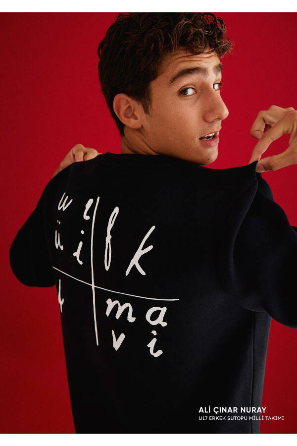 Black Sweatshirt with Alphabet Print 0S10068-900 - 1