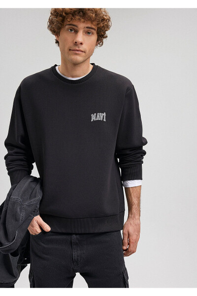 Black Sweatshirt with Logo Print 0611716-900 - 14