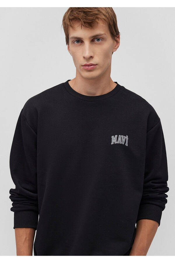 Black Sweatshirt with Logo Print 0611716-900 - 7