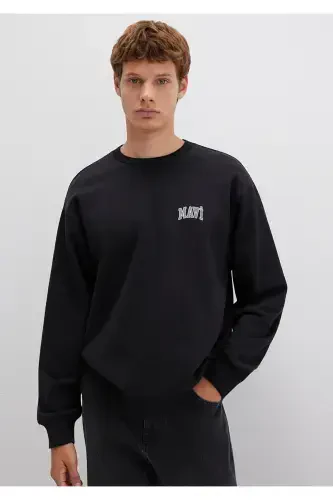 Black Sweatshirt with Logo Print 0611716-900 - 1