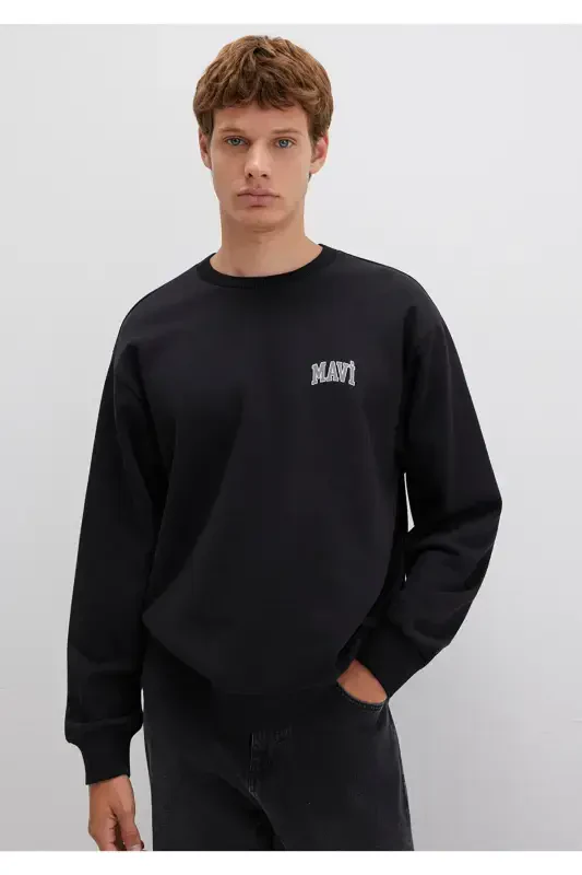 Black Sweatshirt with Logo Print 0611716-900 - 1