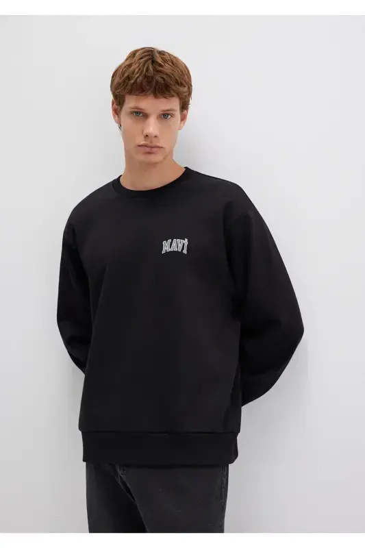 Black Sweatshirt with Logo Print 0611716-900 - 2