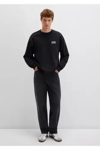 Black Sweatshirt with Logo Print 0611716-900 - 3