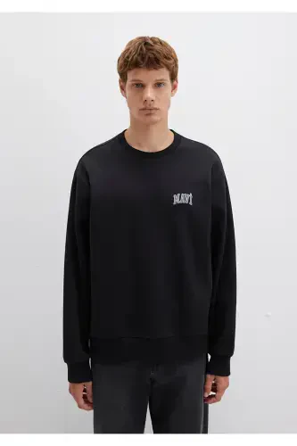 Black Sweatshirt with Logo Print 0611716-900 - 4