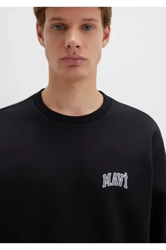 Black Sweatshirt with Logo Print 0611716-900 - 6