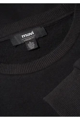 Black Sweatshirt with Logo Print 0611716-900 - 7