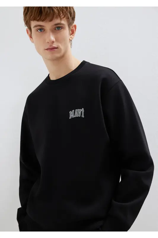Black Sweatshirt with Logo Print 0611716-900 - 1