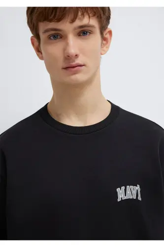 Black Sweatshirt with Logo Print 0611716-900 - 6