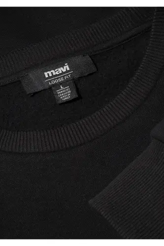 Black Sweatshirt with Logo Print 0611716-900 - 7