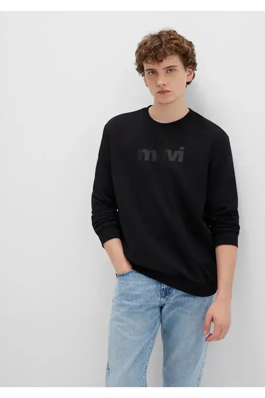 Black Sweatshirt with Logo Print 066303-900 - 2