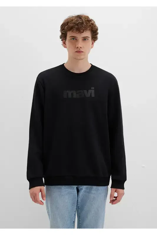 Black Sweatshirt with Logo Print 066303-900 - 3