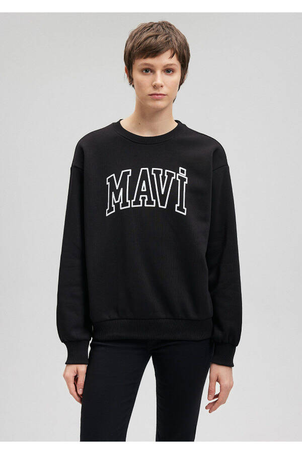 Black Sweatshirt with Logo Print 1611192-900 - 15