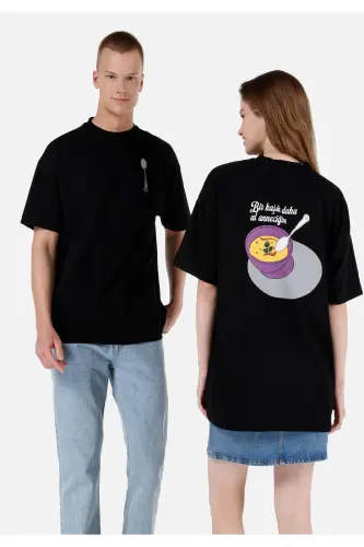 Black T-shirt with UNISEX Lilseb Slogan - 5